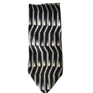 REPP LTD Executive Silk Abstract Blue Silver Grey Black Cream Neck Tie 63 x 4 Re